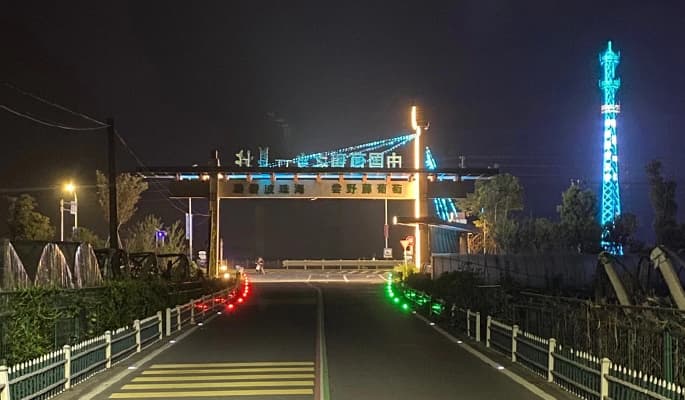 Solar Road studs are installed at highway intersections